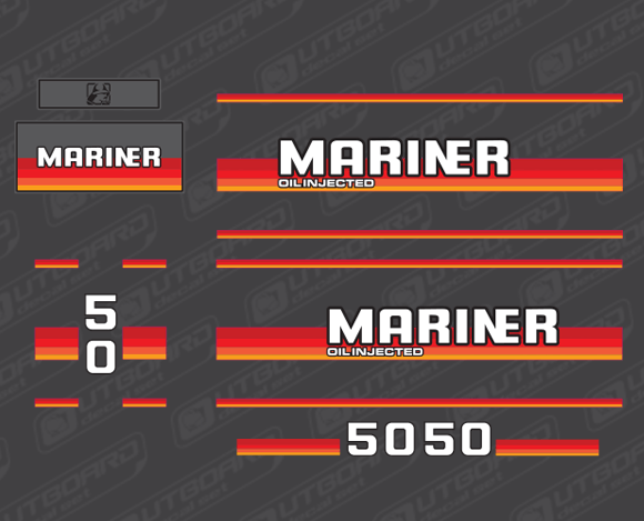 MARINER 50HP 2T DECAL SET P/N: 11622A87 - Bhmarine.com